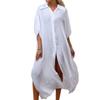 Beach Smock, Sun-protective Clothing, Solid Color Bikini, Cardigan, Shirt, Long Dress for Women