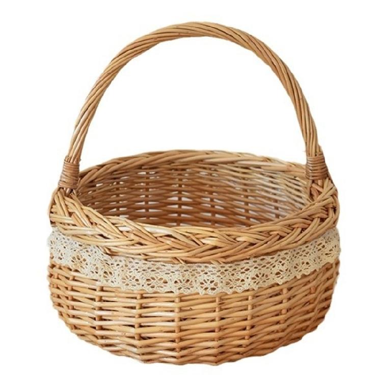 Fruit Bread Basket Breathable Rattan Basket Vegetable Storage Serving Basket for Wedding Home Party Photography