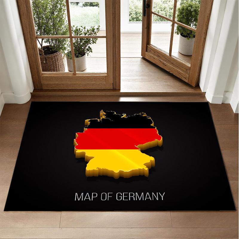 Germany National Football Team Design Crystal Velvet Rug Soft Decorative Mat for Bedroom Entrance