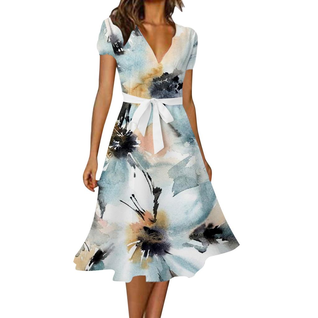 IHUASU Rochie sexy cu decolteu în V la modă pentru femei