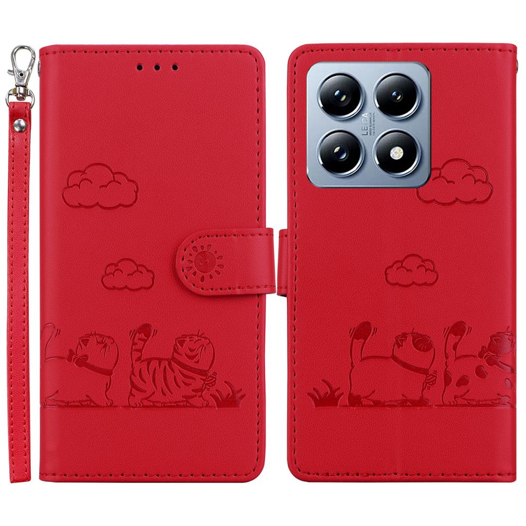 For Xiaomi 14T Case RFID Blocking Kitten Pattern TPU+PU Leather Phone Cover