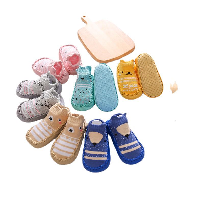 Children's Cartoon Fox Non-Slip Leather Toddler Socks Shoes