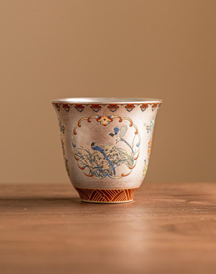 Cloisonn é Silver Enamel Colored Gilded Silver Drinking Tea Cup Home Kung Fu Tea Set Master s Cup Personal Cup Tea Tasting Cup 40ml