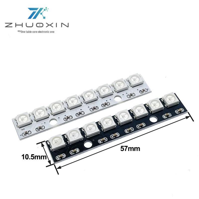 8-bit Black/White WS2812 5050 RGB LED Board with Built-in Full-Color Driver.