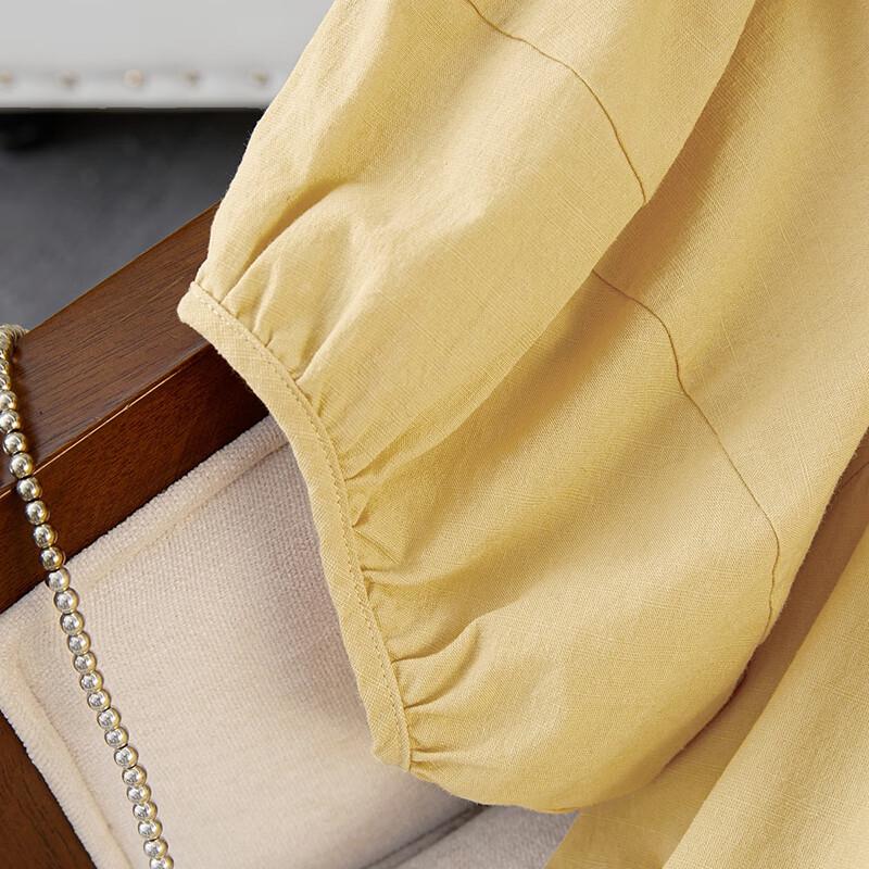 Shechi Women's Square Collar Loose Short Blouse