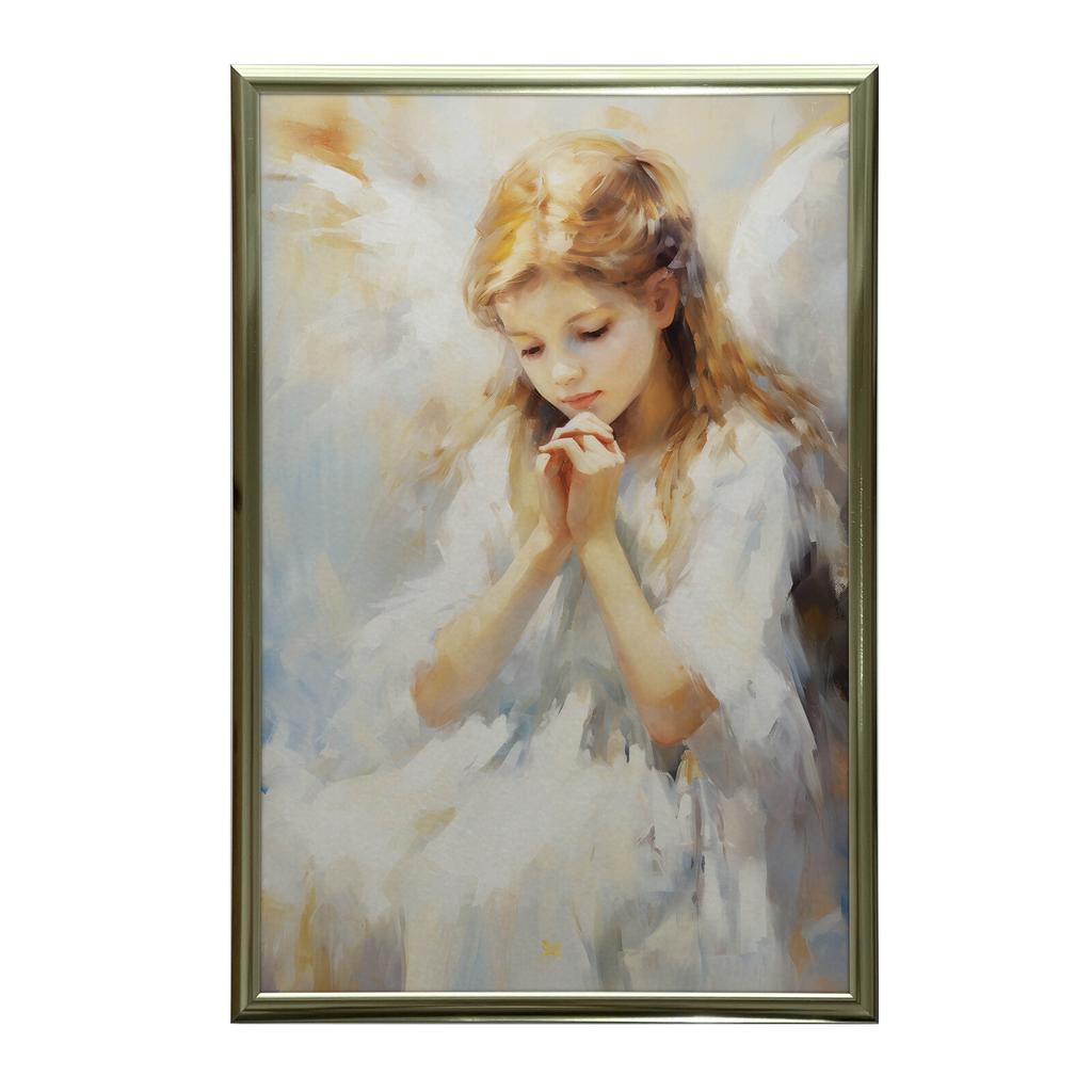 Charming Heavenly Guardian Charming Heavenly Guardian, 30X40 Cm, Light Oak Wooden Frame, 230 Gsm Matte Paper