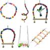 Colorful Bird Toys: Swing, Ladder, and Perch Set for Bird Cages