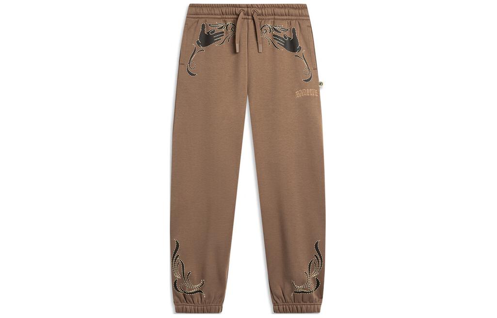 Li Ning Badfive Knitted Sweatpants Men s Brown AKLTE41-2 L