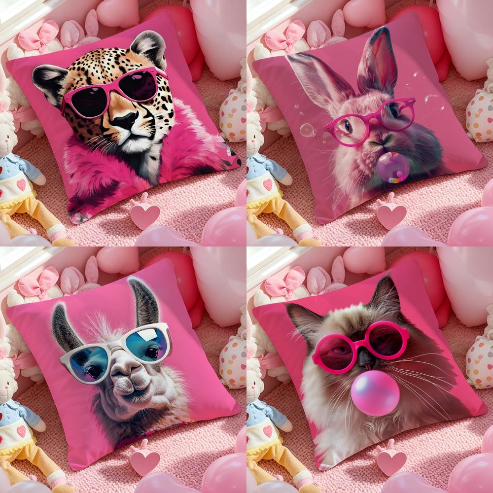 Vibrant Animal Bubble Fashion Tiger Cushion Cover Antidustmite Pillowcase Invisible Zipper Silky Short Plush Sofa Cushion Cover
