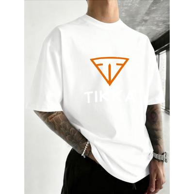 European Sizes Men'S Summer Casual Short-Sleeved T-Shirt | Featuring TIKKA English Pattern Design, Sporty and Casual Style