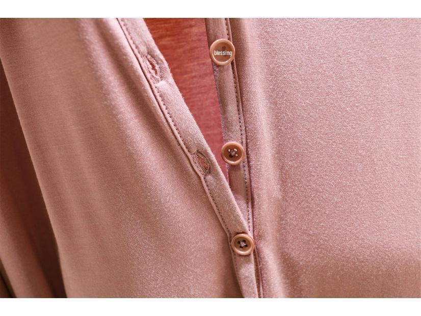 Women's Modal Long Sleeve Swing Dress with Chest Pads - Plus Size Casual for Spring, Summer, Autumn