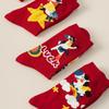 1/4Pair Cartoon Pony Socks  Year Red Socks Autumn Winter Warm Mid-Tube Socks For Men Women Christmas Party Gifts
