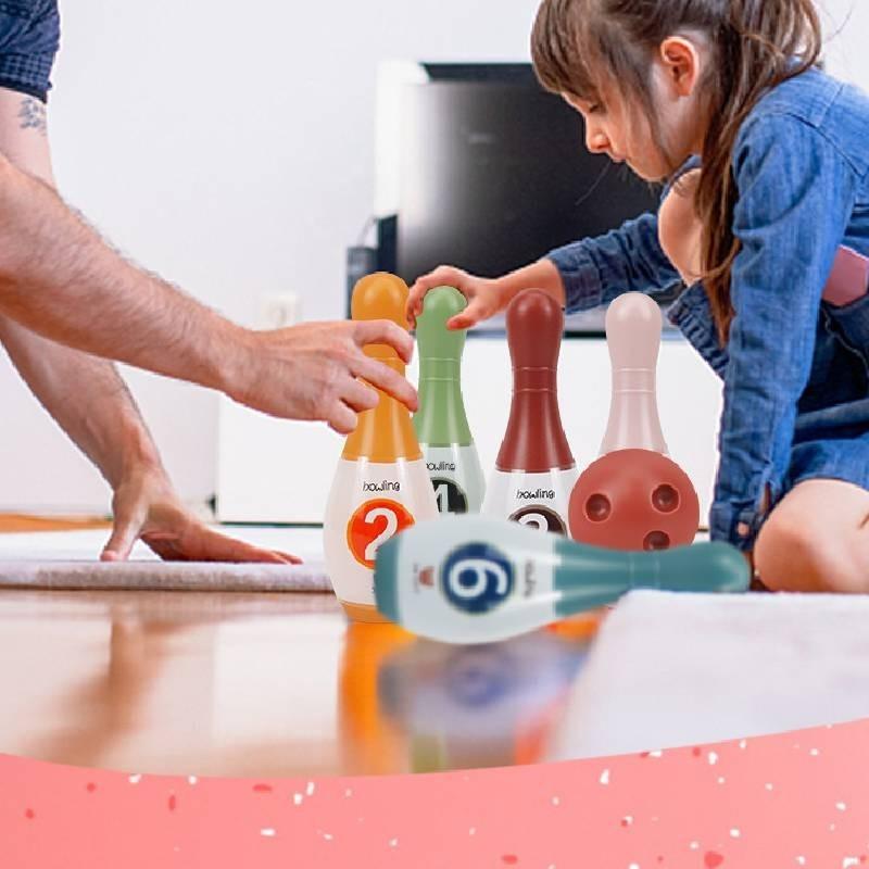 Colorful Plastic Bowling Toy Set With Cartoon-free Design Great For Home Play