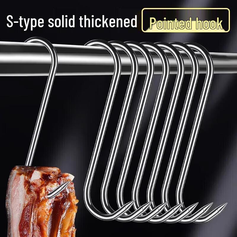 Bahainiao Heavy-Duty Stainless Steel S-Hooks for Curing Meat