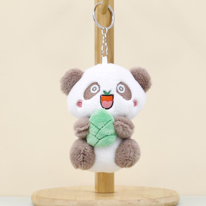 Cute Panda Stuffed Animal Keychain Soft Pp Cotton Plush 12 Cm Black Brown