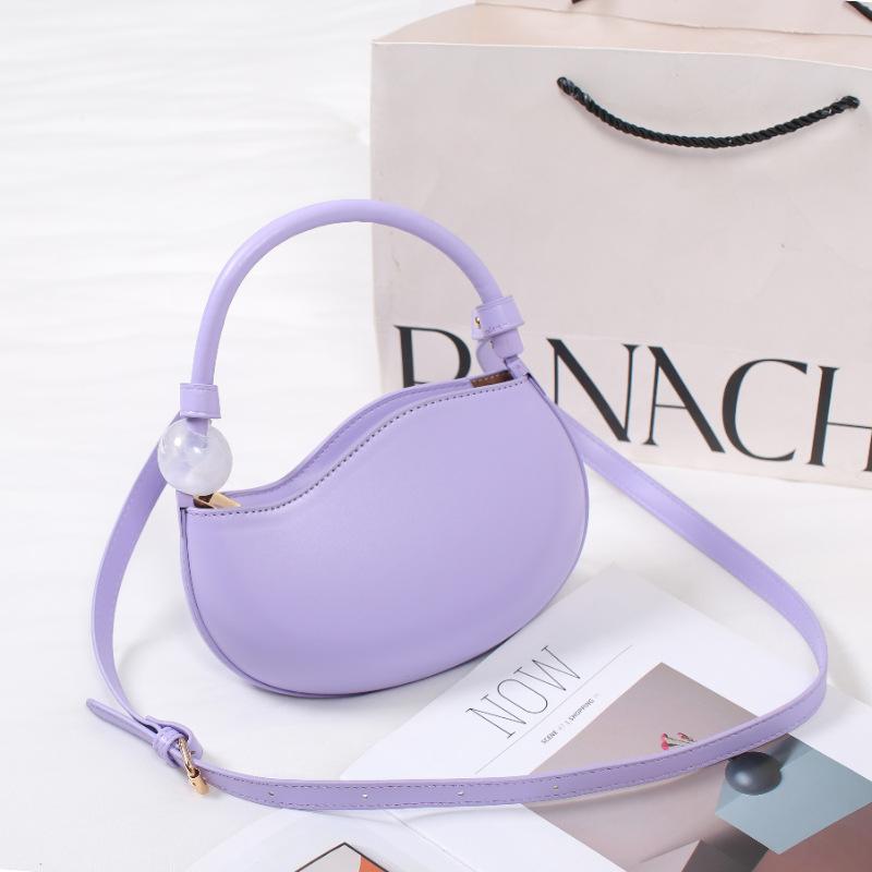

Trendy Niche Design 2026 New Cute Solid Color Handbag Casual Multifunctial Crossbody Bags Simple Phe Bag фиолетовый