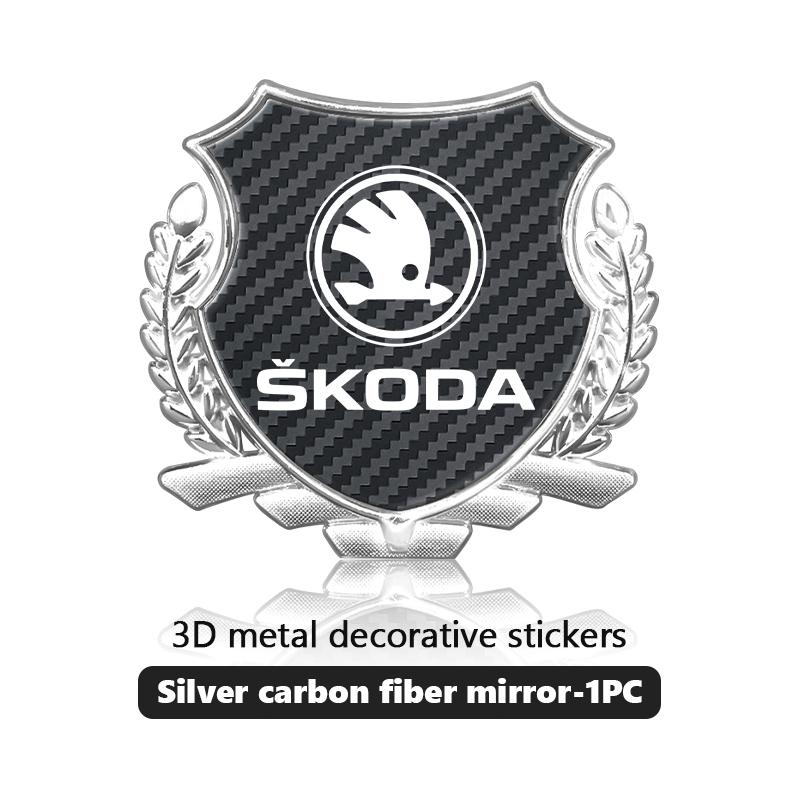 Cycr3 For Skoda 3D Metal Car Side Fender Body Trunk Badge Sticker Accessories VRS Superb Yeti Octavia Enyaq Rapid Karoq Derivati