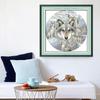 11CT 14CT Printed Wolf Cross Stitch Kit Animal Pattern Embroidery Complete Craft Kit for Beginners and Adults