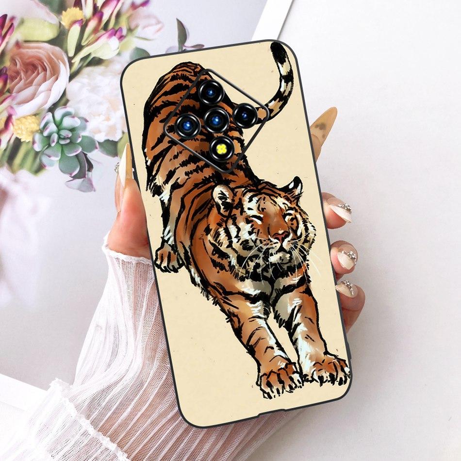 For Infinix Zero 8 8i X687 X687B Cool Dragon Tiger Pattern Phone Case For Infinix Zero8 Zero8i Black Silicone Soft Cases