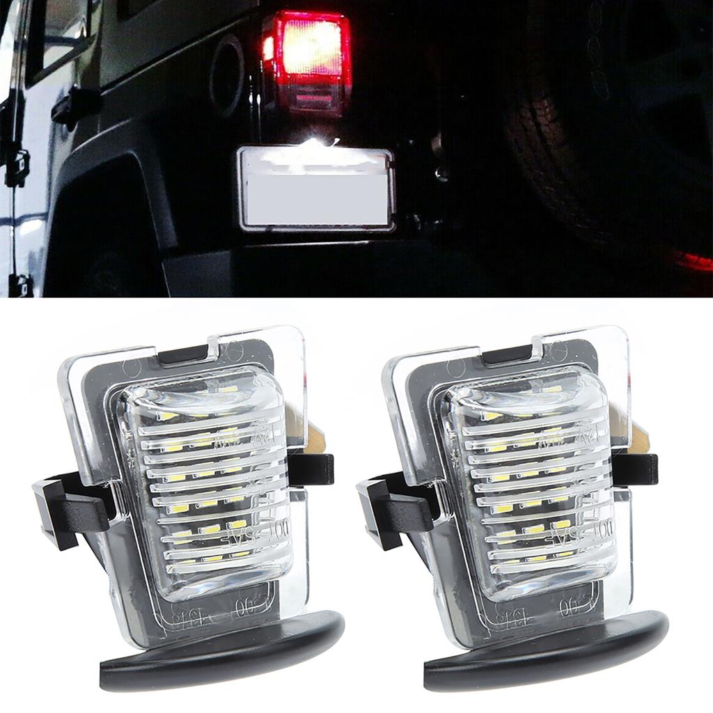 Pair of LED License Number Plate Lamp Light Fit for Jeep Wrangler JK 20072018DC12V