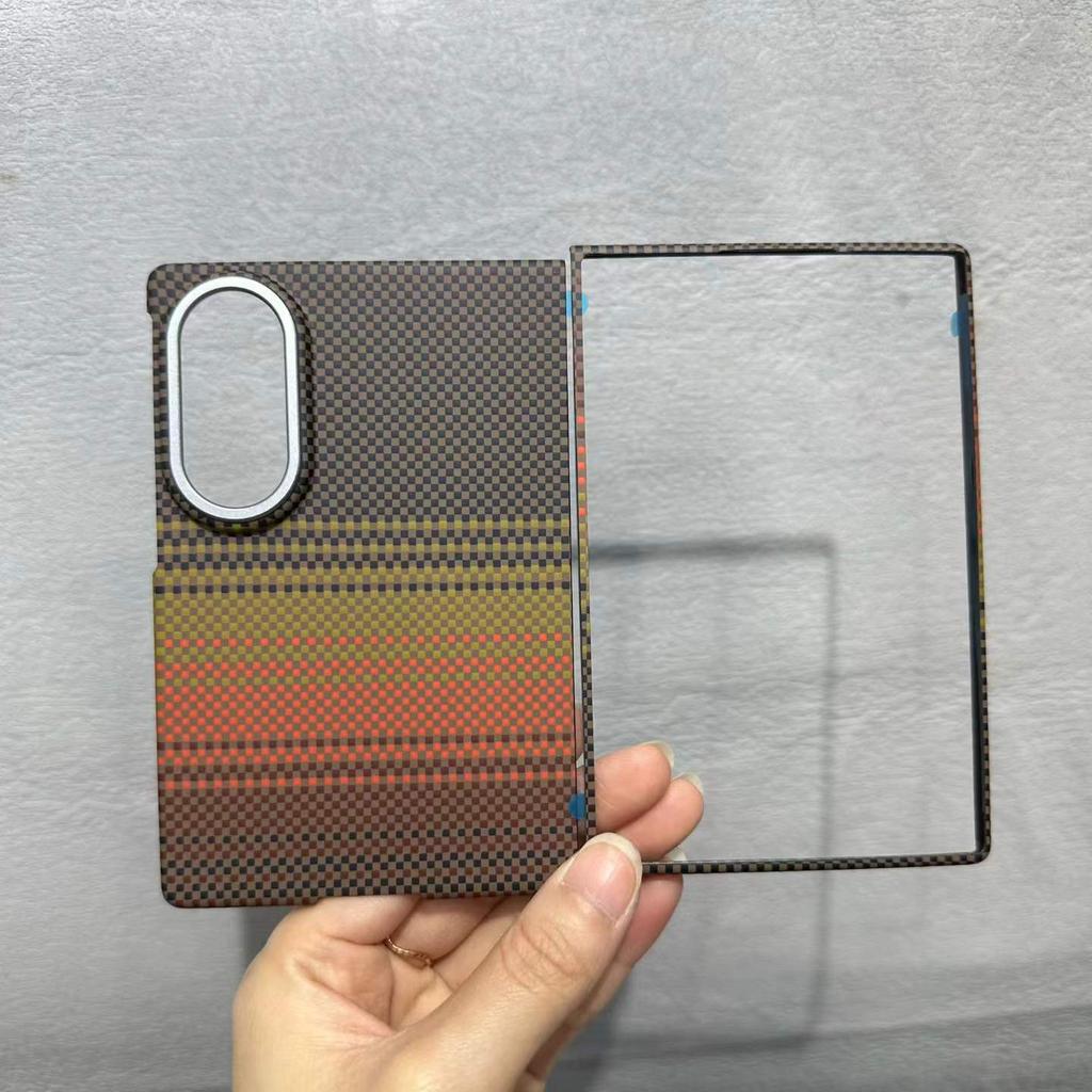 High Quality 600D Kevlar Carbon Fiber Texture Magnetic Cover for Galaxy Z Fold 8 Ultra 7 6 5 for MagSafe Wireless ChargingCase