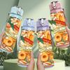 1PC Fried Donut Dessert Snack Pattern 750ml Color Plastic Sports Water Bottle Leakproof Flip Straw Lid Suitable for Sports Office Home Use
