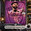 TapestryLionel Messi Custom Name Text Personalized Wall Hanging Tapestry Home Wall Decor