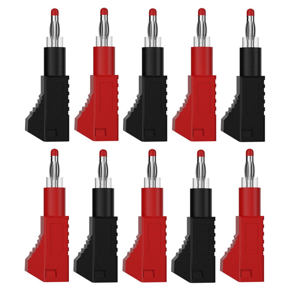10PCS 4mm Banana Plug Copper Nickel Plating Safety Retractable Stackable Solder In Line DIY Assembly Test Leads Connectors Plug