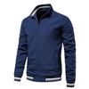 Casual Stand Collar Autumn and Winter Versatile Sports Solid Color Jacket Men's Clothing