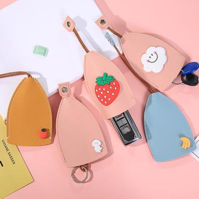 Cute Fruits Pull Type Keychain Bag Pu Leather Protector Car Key Holder Case
