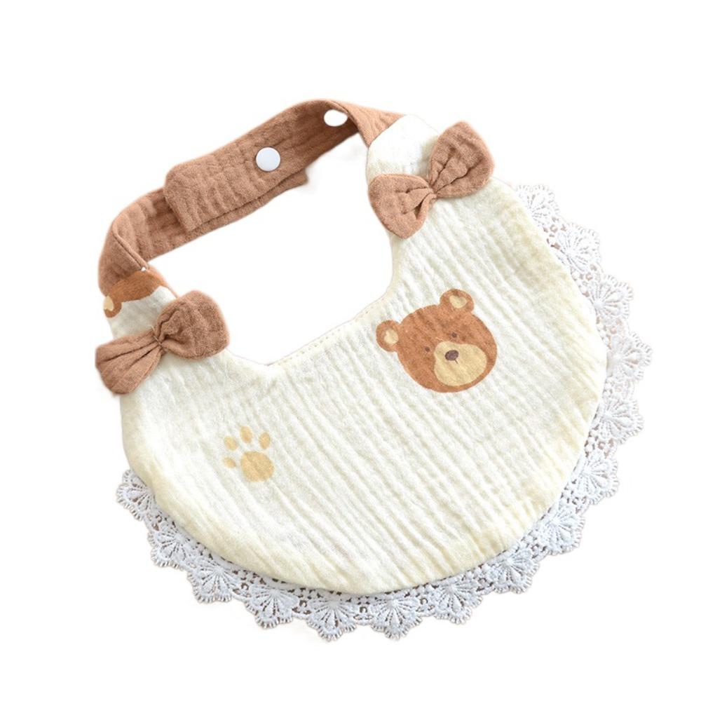 Soft Gauze Cotton Drool Towel Breathable Lace Bow Burp Cloth Baby Feeding  Bib  Nursing Essentials