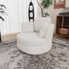 Modern XXL Armchair Made of Ivory-colored Sherpa, Equipped with 3 Usable Cushions and Elastic Padding – Comfortable Reading Chair for Living Room.