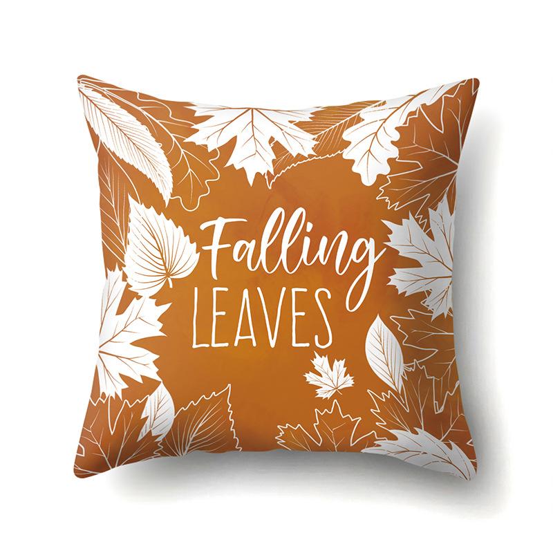 Thanksgiving Pillowcase Blessing Maple Leaf Pumpkin Sofa Cushion Cover Office Home Living Room Pillowcase
