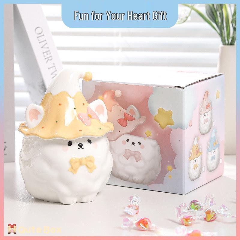 Ceramic Ghost Prank Mug with Lid - Cute Halloween Gift for Girls