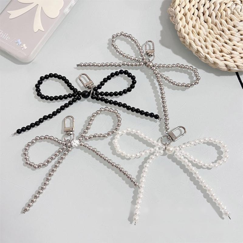 Bowknot Phone Charm Strap Keychain Phone Lanyard String Women Bag Pendant Gift