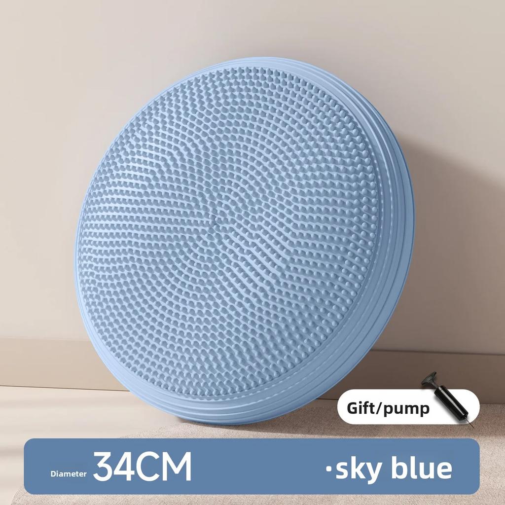 PVC Yoga Balance Pad with Inflatable Massage Cushion and Thickened Anti Burst Ball for Home Office Fitness Training