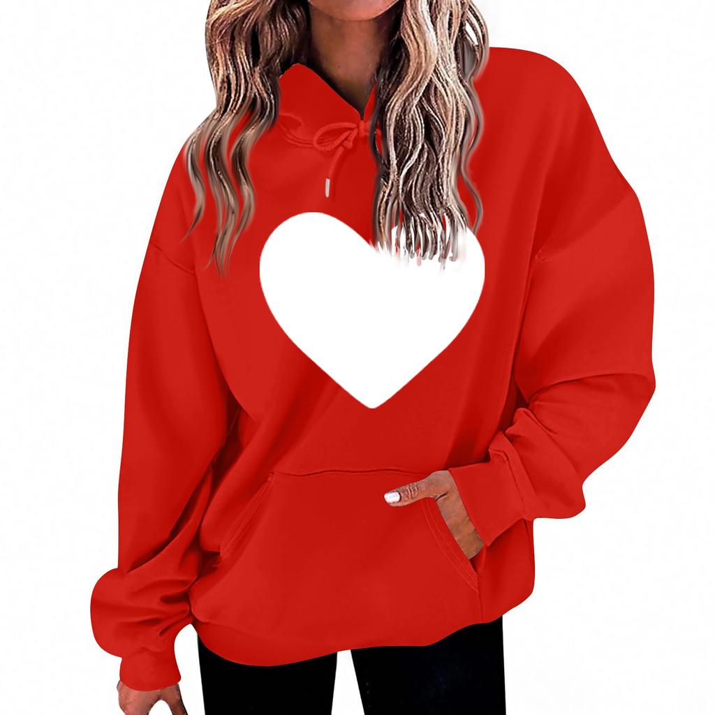 Dámská volná pohodlná ležérní módní mikina s kapucí a dlouhým rukávem s potiskem postaviček