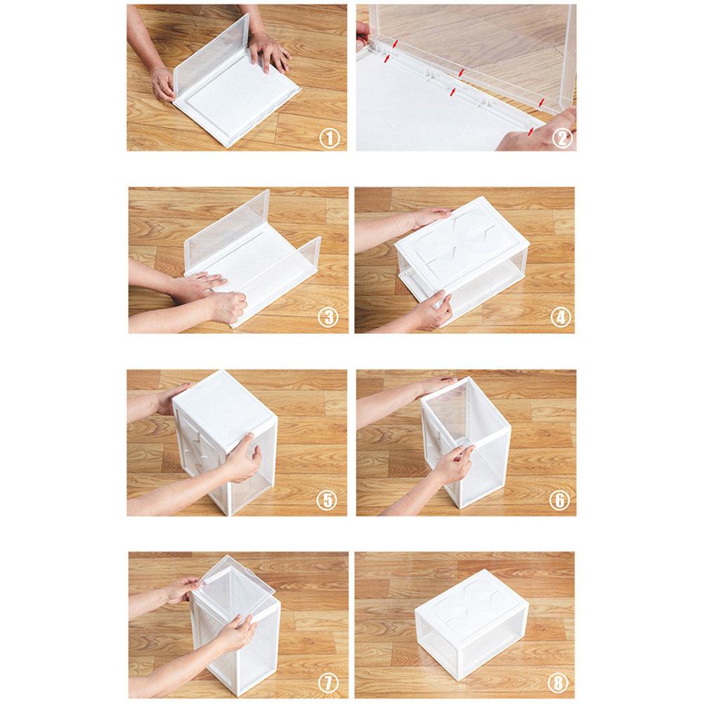 Plastic Shoe Box Transparent Storage Container For Shoes Socks Underwear Clothing Basketball Shoes Cabinet Organizer Home Desk