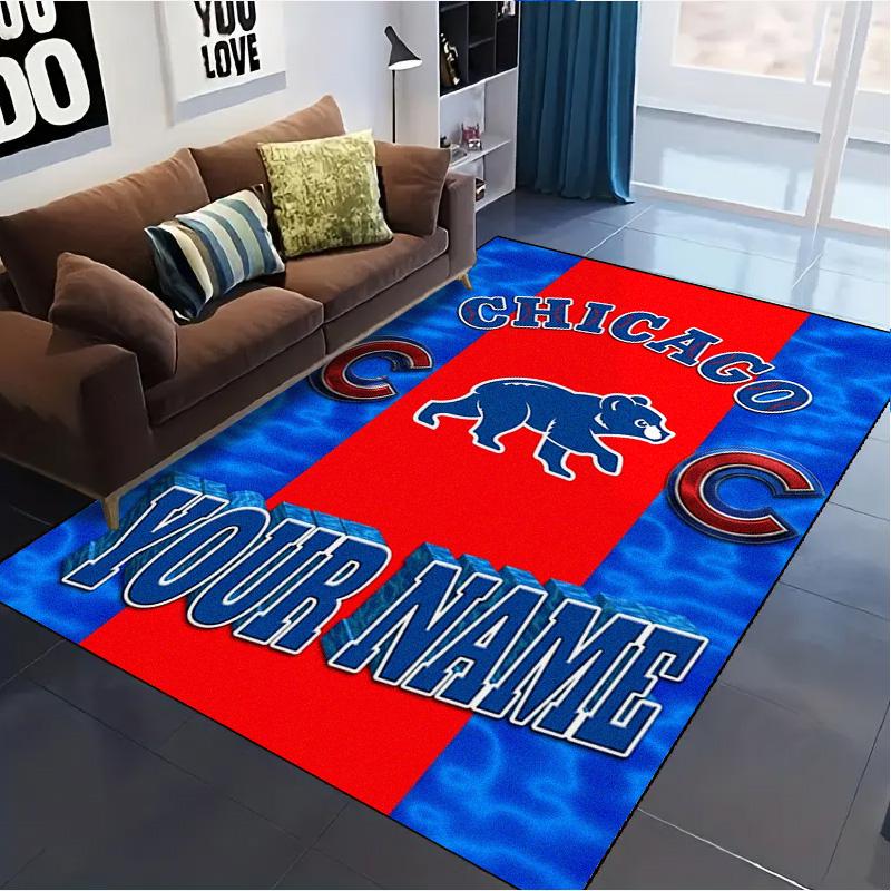 Name Custom Chicago Cubs Carpet Rug for Living Room Bedroom Home Sofa Decoration,Kids Play Non-slip Floor Mat
