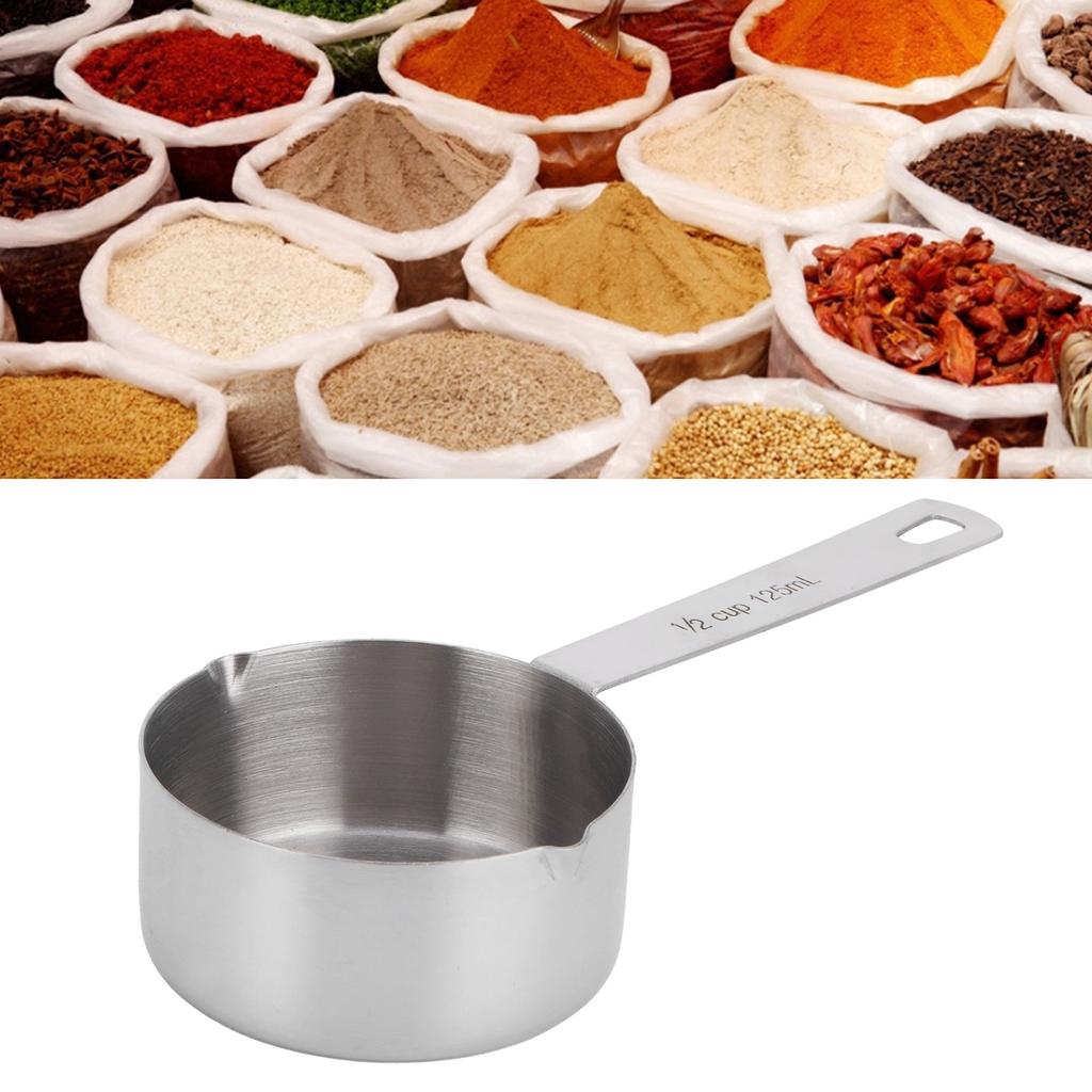 Baking Measuring Spoon 304 Stainless Steel Measuring Cup Scoop with Scales Kitchen