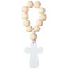 18Pcs Wood Beads Rosary Bracelets with Bag for Church Activity and Babys Room