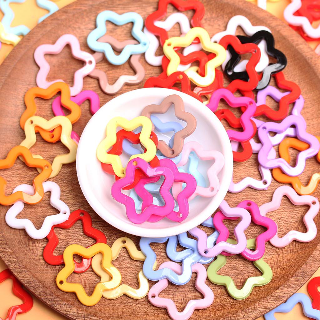 Cca 350ks DIY Materiál šperků Přívěsky Candy Barva Pentagram Přívěsek Akryl pro náhrdelník Náušnice Výroba 30mm Módní