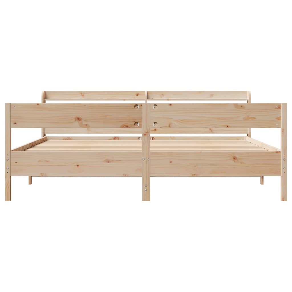 Solid Wood Bed Frame Without Mattress 180x200 Cm Pine Wood