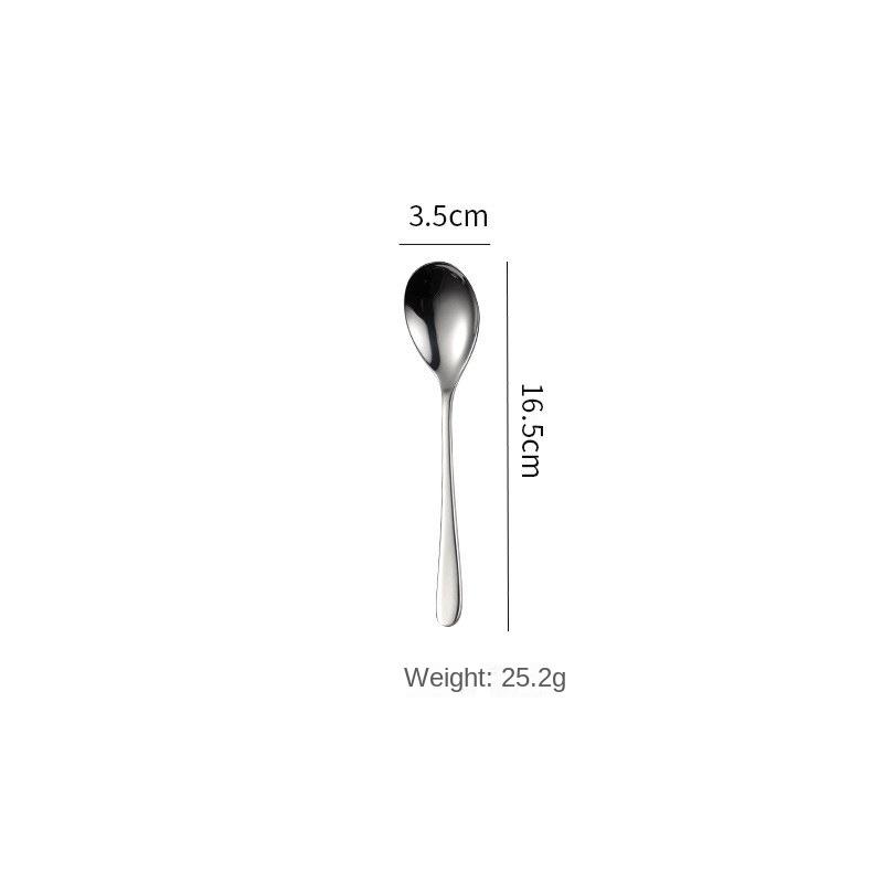 HANYANG Besteck aus 304 Edelstahl, Tafelgabel, Obstgabel, runder Löffel, Eisportionierer, Kante, rund, glatt, dick, Geschenke
