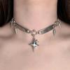 Star Pendant Necklace Alloy Texture Tassels Clavicle Chain Adjustable Length for Daily Wear and Special Occasions