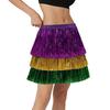 Party Skirt Elastic High Waist Patchwork Color Glittery Skirt Carnival Festival Holiday Parties Stage Performances