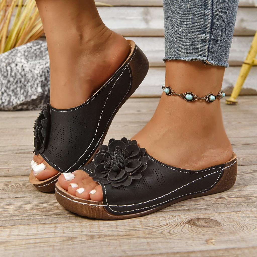 Women Slippers Slip on Anti-slip Fashion Sandals Elegant Platform Slippers Comfortable Casual Wedges Shoes Women Slides Women