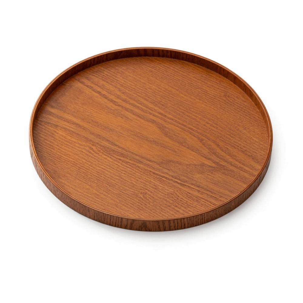 Wood Snack Tray Round Serving Tray Durable Dessert Tray  Tea Serving