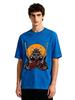Mens Japanese Samurai Oni Mask Graphic Tshirt Retro Streetwear Print Casual Short Sleeve White Cotton Tee
