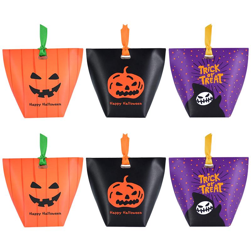 

10 шт. подарочная коробка с конфетами в виде тыквы на Хэллоуин, упаковочная сумка для печенья, детские сувениры в виде сладостей, украшения для вечеринки на Хэллоуин 10pcs